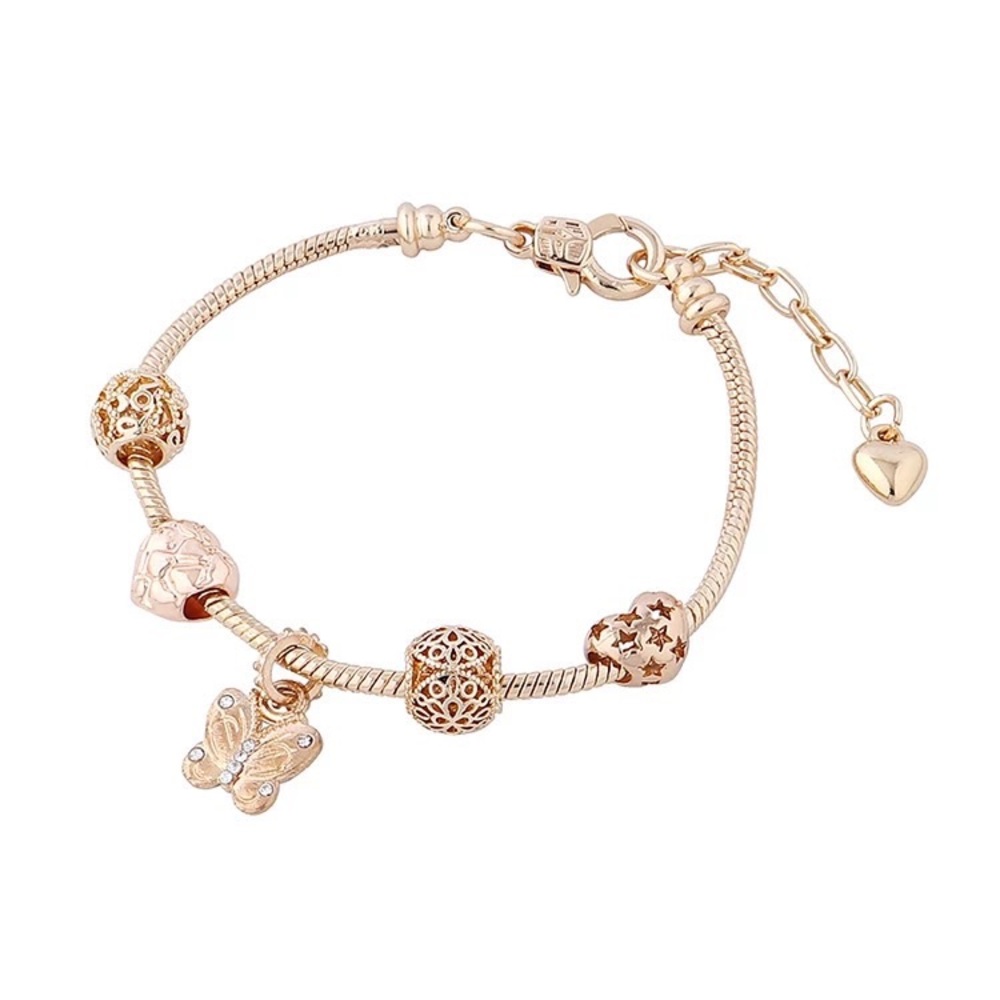 Gold Butterfly Charm Bracelet